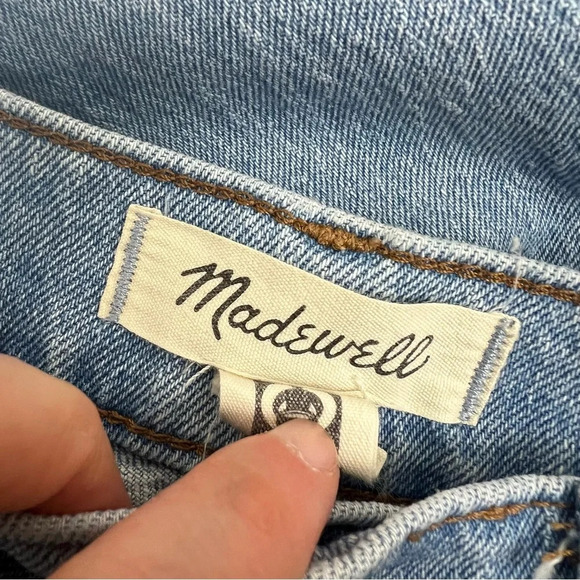 MADEWELL THE PERFECT VINTAGE JEANS KNEE RIP STRAIGHT STRETCH DENIM HIGH RISE 27 - Picture 4 of 7